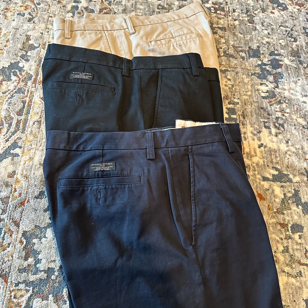 Banana Republic Dawson chino pants- set of 3 pairs!